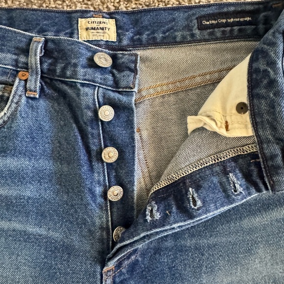Citizens of Humanity Premium Vintage Charlotte Crop High Rise Straigt Raw Hem 24 - Picture 11 of 12